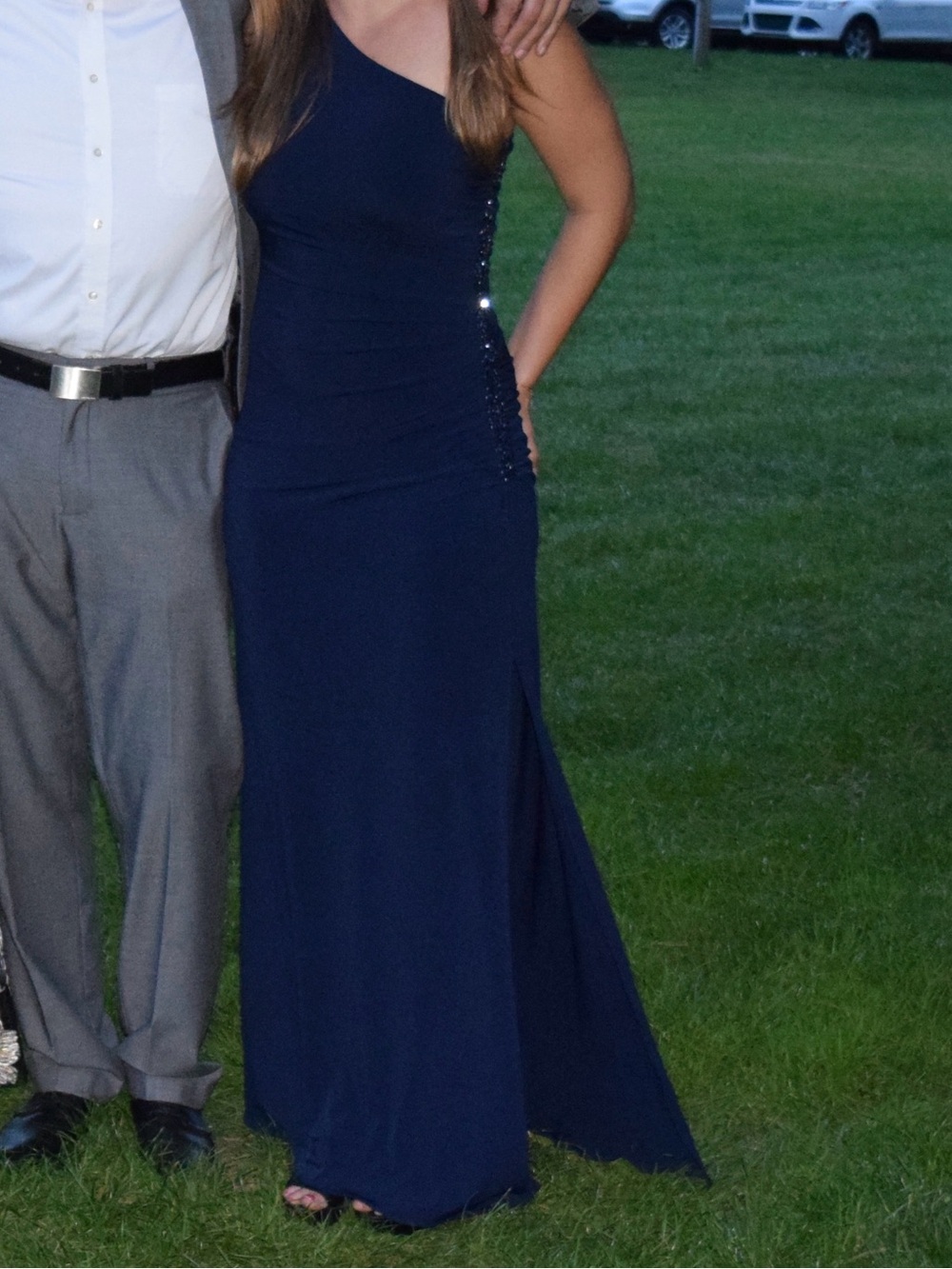 Laundry By Shelli Segal Navy One-Shoulder Formal Dress